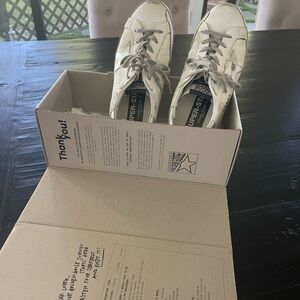 Golden Goose White and Gray Sneakers